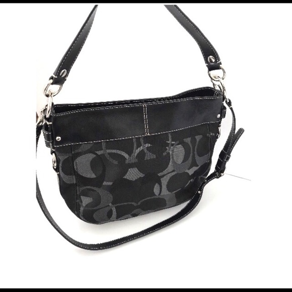 🔥HP🔥NWT Vintage COACH Black/Gray Signature Purse - Picture 4 of 9